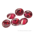 Ovale Shape Facet Cut Synthetic Ruby Red Corundum